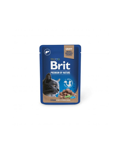 BRIT PREMIUM Pouch Liver Sterilized - avec du foie pour les chats stérilisés - 24x100g