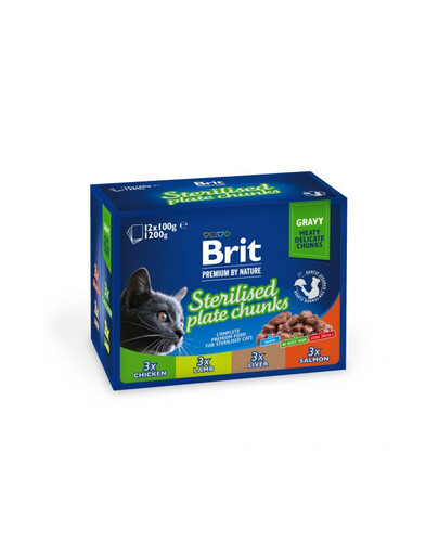 BRIT PREMIUM Pouch Sterile Plate 12x100g pour les chats stérilisés