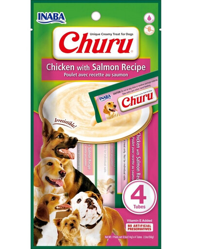 INABA Churu Chicken&Salmon Nourriture humide au poulet et au saumon 4x14g
