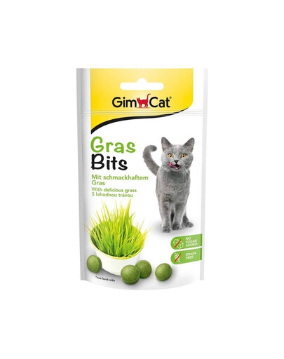 GIMCAT Tasty Tabs GrassBits - Gélatine d'herbe pour chats - 40 g