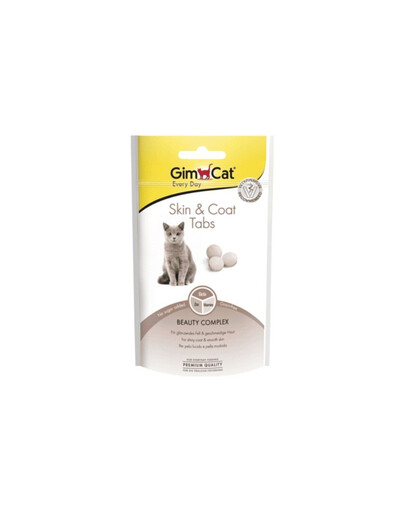 GIMCAT Every Day Tabs Skin&Coat -  friandise pour un pelage et une peau sains pour les chats - 40 g