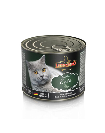 LEONARDO Quality Selection Pâtée pour chats riche en canard 200 g