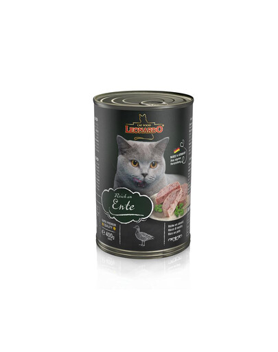 LEONARDO Quality Selection nourriture humide pour chat riche en canard 400 g