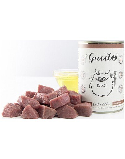 GUSSTO Cat Fresh Wild Boar aliments humides pour chats au sanglier 400 g