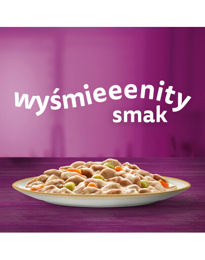 WHISKAS Adult Creamy Variations - Nourriture humide en sauce avec poulet et légumes ou agneau et dinde pour chats adultes - sachet 52x85g