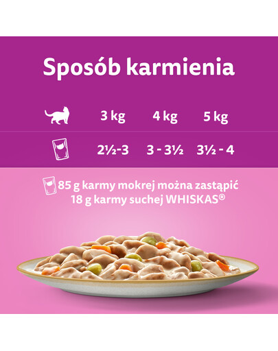 WHISKAS Adult Creamy Variations - Nourriture humide en sauce avec poulet et légumes ou agneau et dinde pour chats adultes - sachet 52x85g