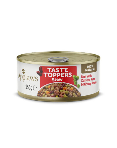 APPLAWS Dog Taste Toppers Stew - Boeuf, carottes et pois en ragoût - 12 x 156 g