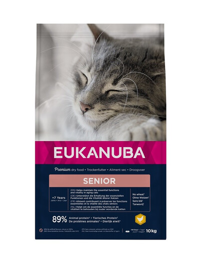 EUKANUBA Premium dry food Senior - Chat Sénior Toutes Races Top Condition Poulet & Foie - 10 kg