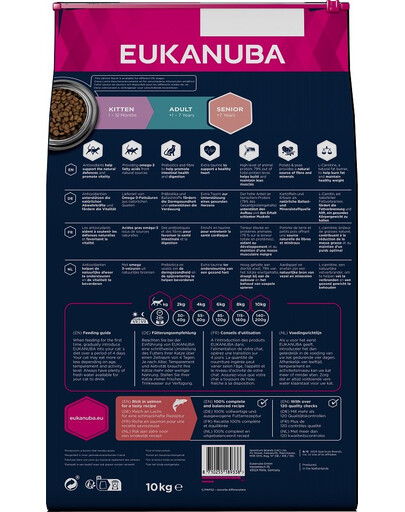 EUKANUBA Grain Free Senior - Saumon sans céréales pour chats âgés - 10 kg