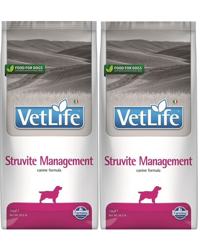FARMINA Vet Life Dog Struvite Canine - nourriture pour chiens souffrant d'une maladie des voies urinaires - 2x12 kg