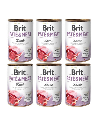 BRIT Pate&Meat lamb - pâtée d'agneau pour chiens - 6x400 g