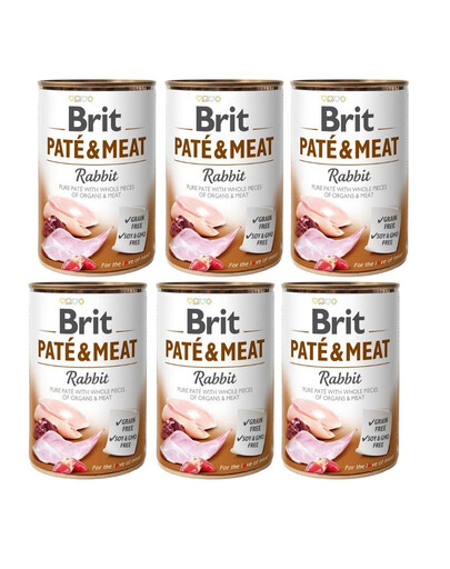 BRIT Pate&Meat rabbit - pâtée de lapin pour chiens - 6x400 g