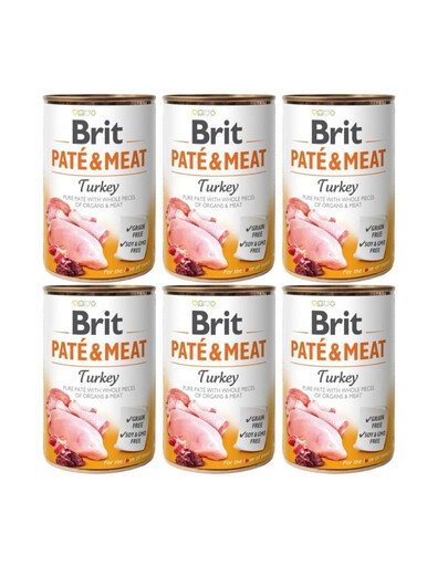 BRIT Pate&Meat turkey -  pâtée de dinde pour chiens - 6x400 g
