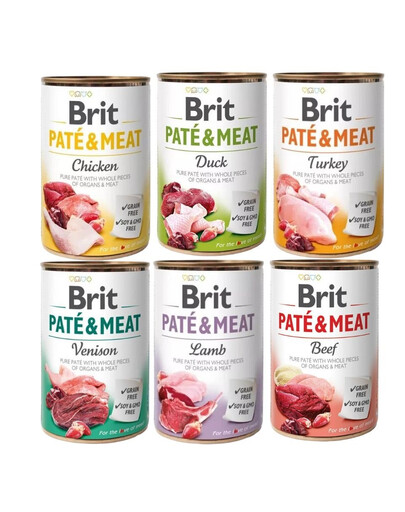 BRIT Pate&Meat - pâtée pour chiens Mix de saveurs - 6x400 g