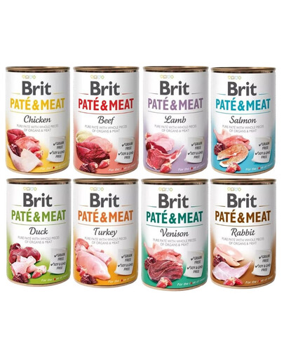 BRIT Pate&Meat - pâtée Mix de saveurs pour chiens - 8x400 g