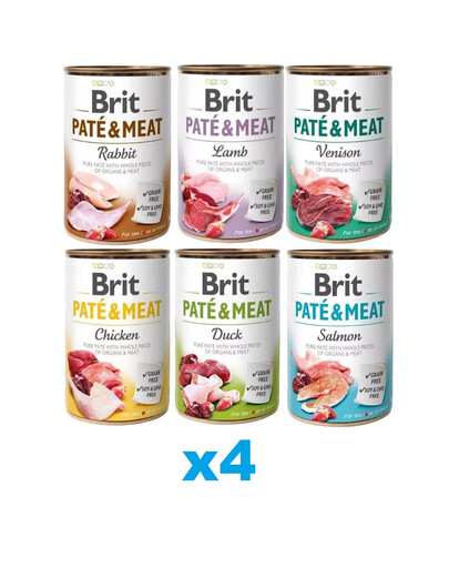 BRIT Pate&Meat - pâtée pour chiens mix de saveurs - 24x400 g