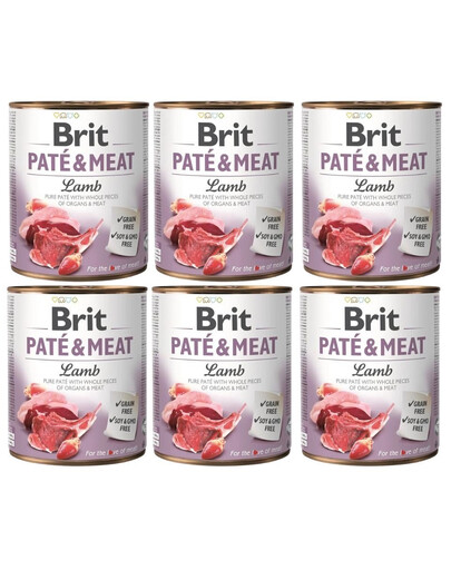 BRIT Pate&Meat lamb - pâtée à l'agneau pour chiens - 6x800 g