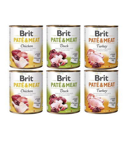 BRIT Pate&Meat - Pâtées Mix de saveurs de volaille - 6x800 g