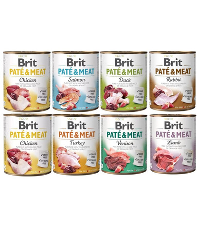 BRIT Pate&Meat - Pâtée pour chiens mix de saveurs - 8x800 g