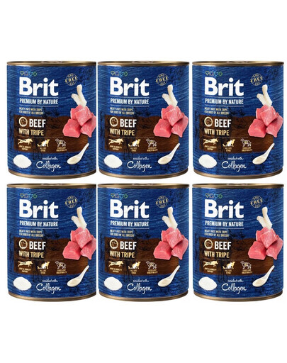 BRIT Premium by Nature viande de bœuf et abats pour chiens - 6x800 g