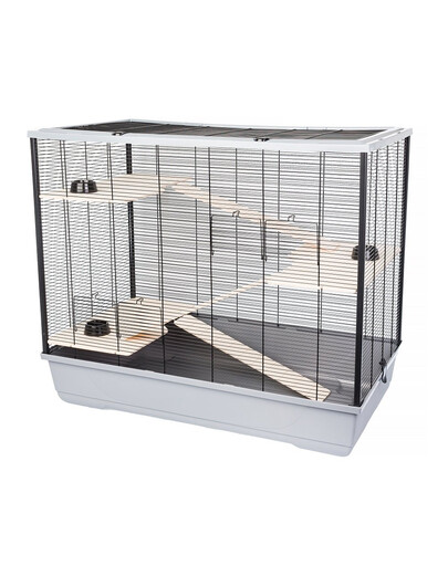 INTERZOO FREDDIE + WOOD Cage à rongeurs 100 cm gris