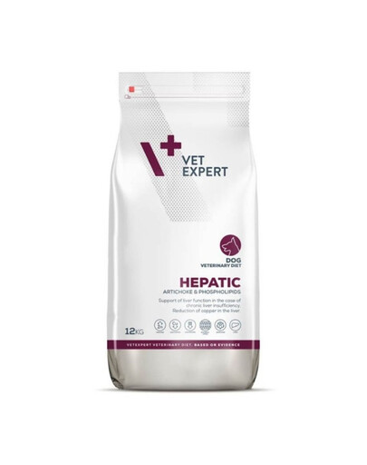 VET EXPERT Veterinary Diet Hepatic Aliment sec pour chiens adultes souffrant d'insuffisance hépatique chronique 12 kg