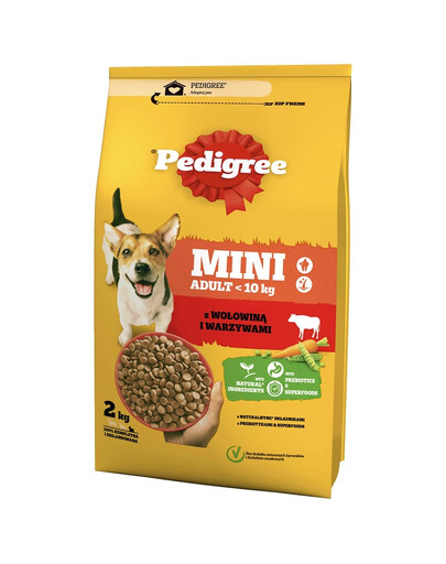 PEDIGREE Adult Mini 2 kg avec du bœuf et des légumes pour chiens de petites races