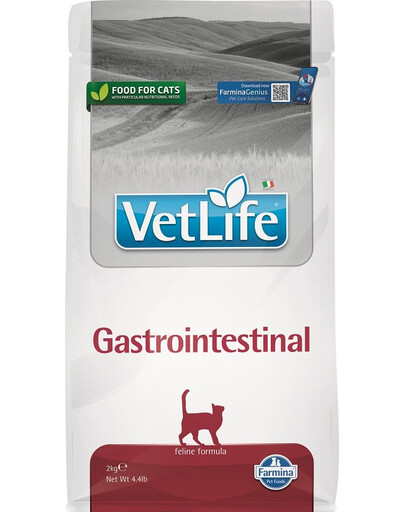 FARMINA Vet Life Cat Gastrointestinal - Nourriture diététique pour la réduction des troubles aigus de l'absorption intestinale - 2 kg