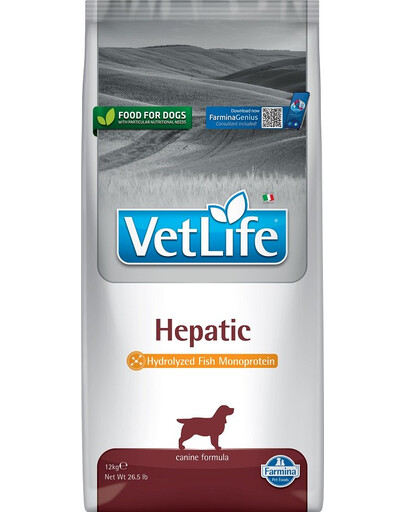 FARMINA Vet Life Dog Hepatic - nourriture pour chiens souffrant d'une maladie du foie - 12 kg