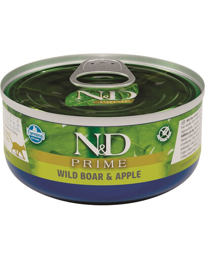 N&D Cat prime boar & apple - sanglier et pomme - 70 g