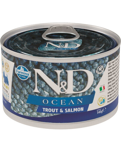FARMINA N&D Ocean dog trout & salmon mini - truite et saumon pour chiens de petites races - 140 g