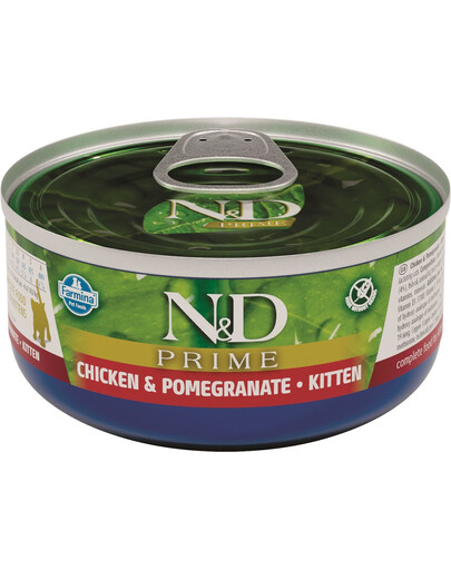FARMINA N&D PRIME Chicken & Pomegranate Kitten - Poulet et grenades pour chatons - 70g