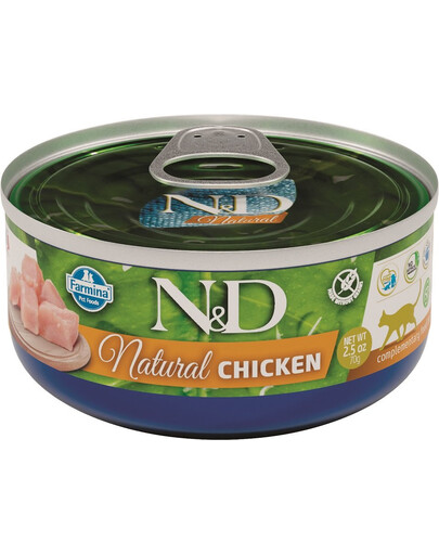 FARMINA N&D Cat Natural Chicken - Nourriture humide de poulet - 80 g