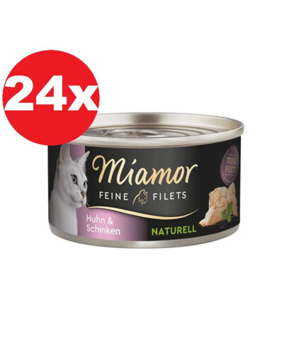 MIAMOR Feine Filets Naturell Chicken&Ham Poulet et jambon en sauce 24x80g