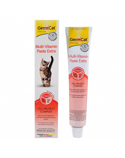 GIMCAT Every Day Multi-Vitamin Paste Extra - Tube de pâte multivitaminée pour chats - 200 g
