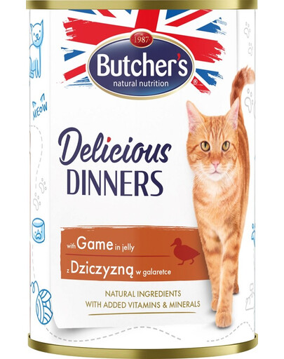 BUTCHER'S Delicious Dinners - nourriture pour chats, morceaux de venaison en gelée - 400g