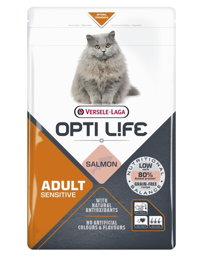 VERSELE-LAGA Opti Life Cat Adult Sensitive Salmon 1 kg pour les chats adultes sensibles