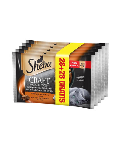 SHEBA Craft Collection Aliments humides Saveurs juteuses 85 g 4 + 4 GRATUITS x7