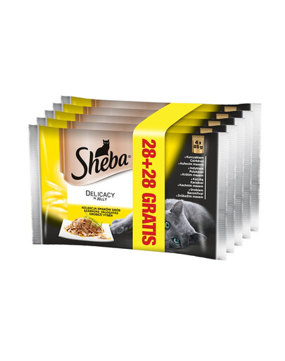 SHEBA Délicatesse en gelée Saveurs de volaille 85 g 4 + 4 GRATUITS x7