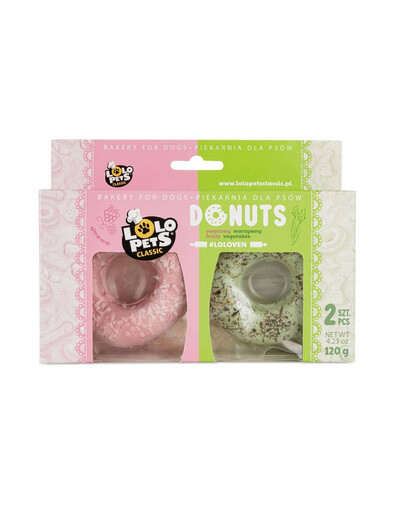 LOLO PETS - Donuts aromatisés aux fruits et légumes pour chiens - 2 pièces - 120 g