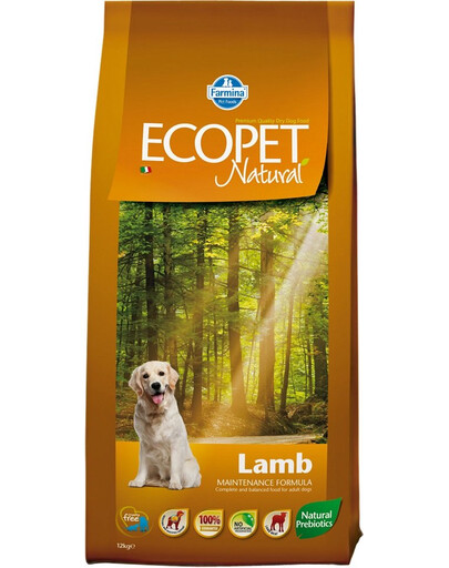FARMINA Ecopet natural lamb medium - Agneau pour chiens adultes de tailles moyennes souffrant de problèmes digestifs - 12 kg