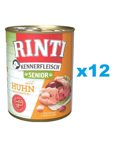 RINTI Kennerfleish Senior Chicken Poulet pour chiens âgés 12x800 g