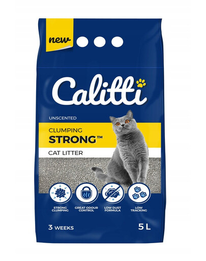 CALITTI Strong Unscented Litière inodore bentonite pour chat 5 l