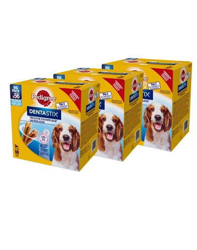 PEDIGREE Dentastix - Snacks réduisant le tartre pour les chiens de tailles moyennes - 24x180 g