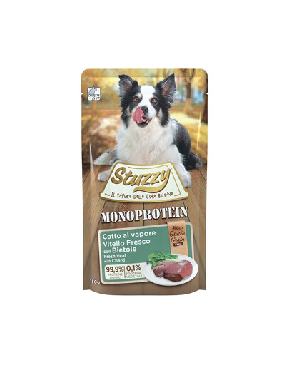 STUZZY Dog - Monoprotéinée & hypoallergénique au Veau et Blettes pour chiens - 150 g