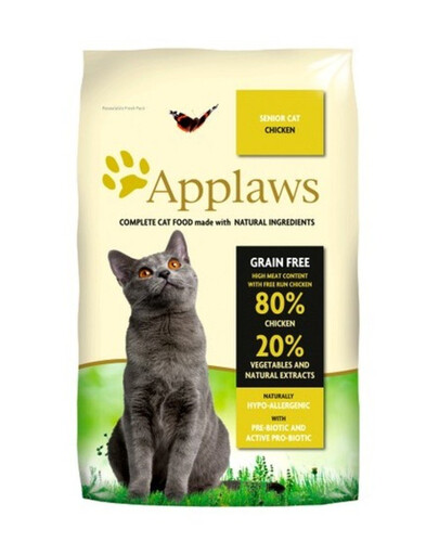 APPLAWS Cat Dry Senior - Poulet sans céréales pour chats âgés - 2 kg