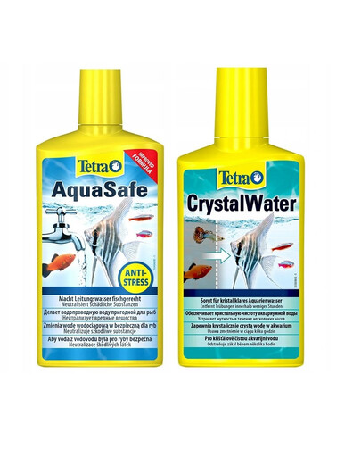 TETRA AquaSafe - Transforme l'eau du robinet en eau d'aquarium - 500 ML + CrystalWater - Clarifie l'eau - 250 ML OFFERT