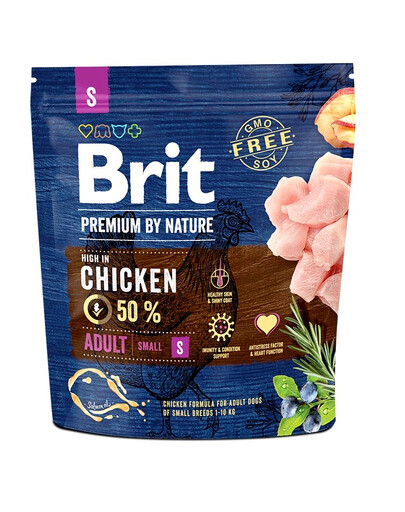 BRIT Premium By Nature Adult Small S - Poulet pour chiens de petites races - 1 kg