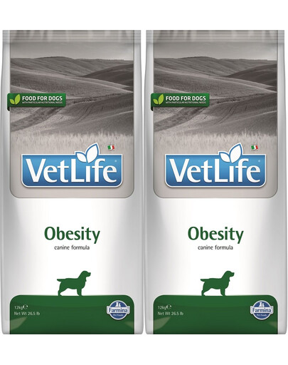 FARMINA Vet Life Obesity Dog - nourriture pour chiens en surpoids - 2x12 kg