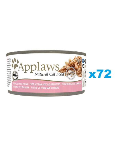 APPLAWS Cat Tin Adult - Thon et crevettes en bouillon - 72x70g